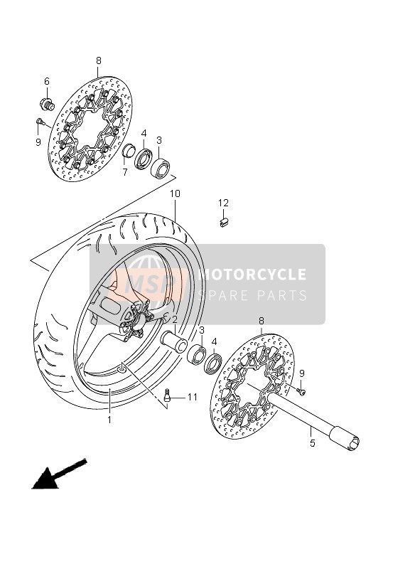 Suzuki GSX-R1000Z 2010 Front Wheel for a 2010 Suzuki GSX-R1000Z