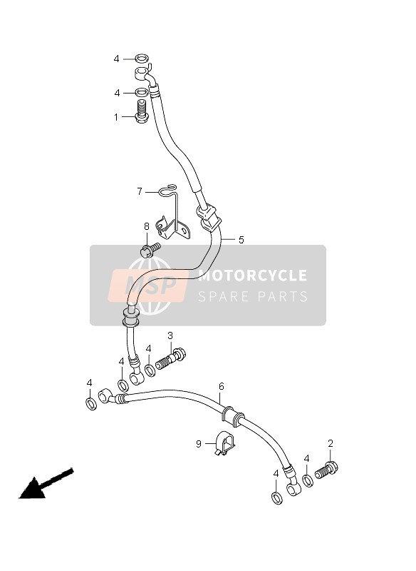 Suzuki GSX-R1000Z 2010 Manguera de freno delantero para un 2010 Suzuki GSX-R1000Z