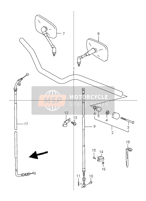 Suzuki TU125XT VOLTY 1999 Handlebar for a 1999 Suzuki TU125XT VOLTY