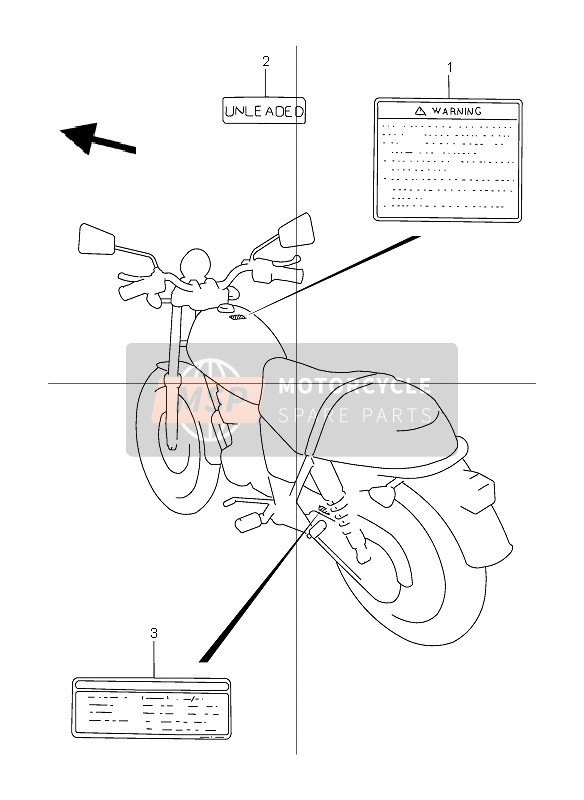 Suzuki TU125XT VOLTY 1999 Etiqueta de precaución para un 1999 Suzuki TU125XT VOLTY