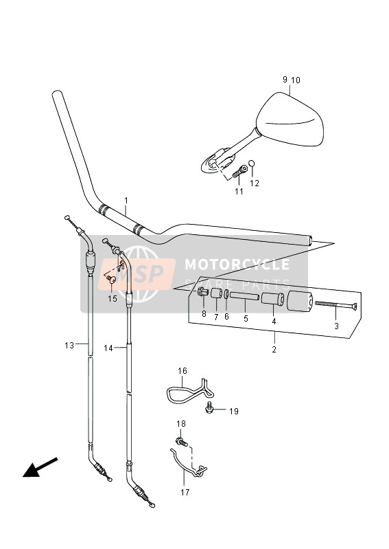 Suzuki GSF650(S)(A)(SA) BANDIT 2012 Handlebar (GSF650SU) for a 2012 Suzuki GSF650(S)(A)(SA) BANDIT