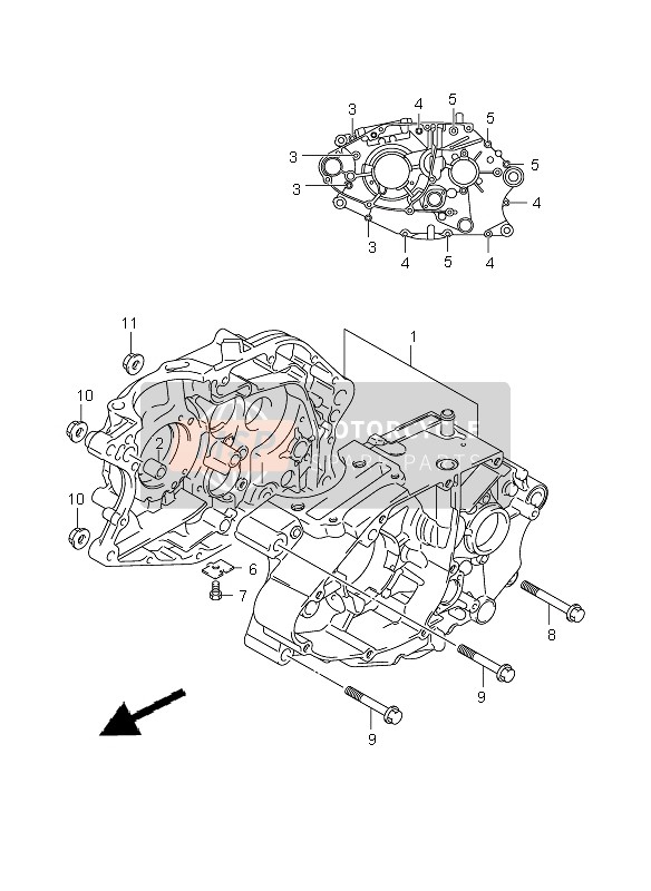 Suzuki RV125 VANVAN 2010 Crankcase for a 2010 Suzuki RV125 VANVAN