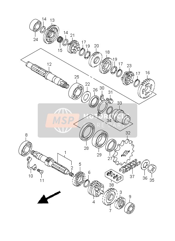 Suzuki RV125 VANVAN 2010 Transmission for a 2010 Suzuki RV125 VANVAN