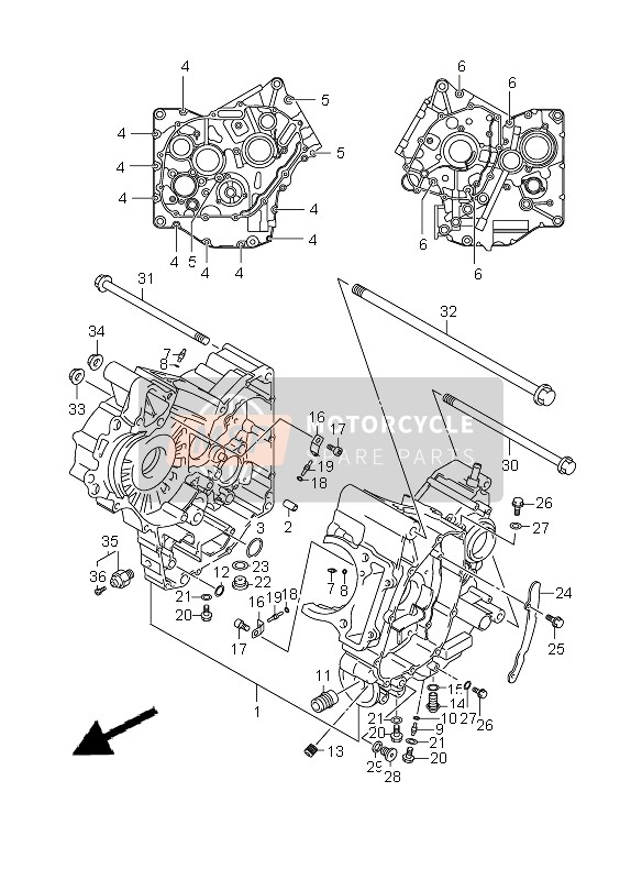 Suzuki SV650S(A) 2010 Crankcase for a 2010 Suzuki SV650S(A)