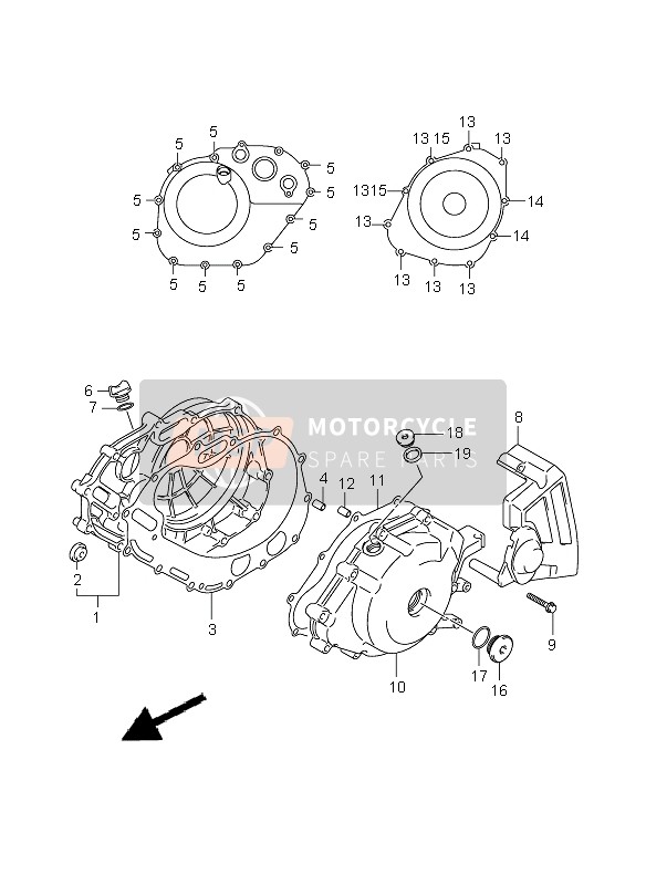 Suzuki SV650S(A) 2010 Tapa del cárter para un 2010 Suzuki SV650S(A)