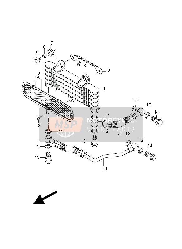 Suzuki SV650S(A) 2010 Oil Cooler for a 2010 Suzuki SV650S(A)