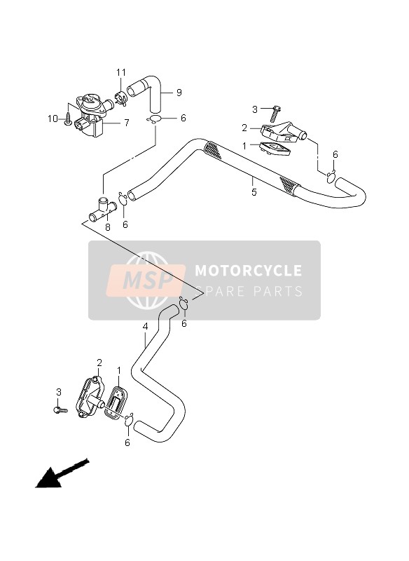 Suzuki SV650S(A) 2010 SEKUNDÄRLUFT für ein 2010 Suzuki SV650S(A)