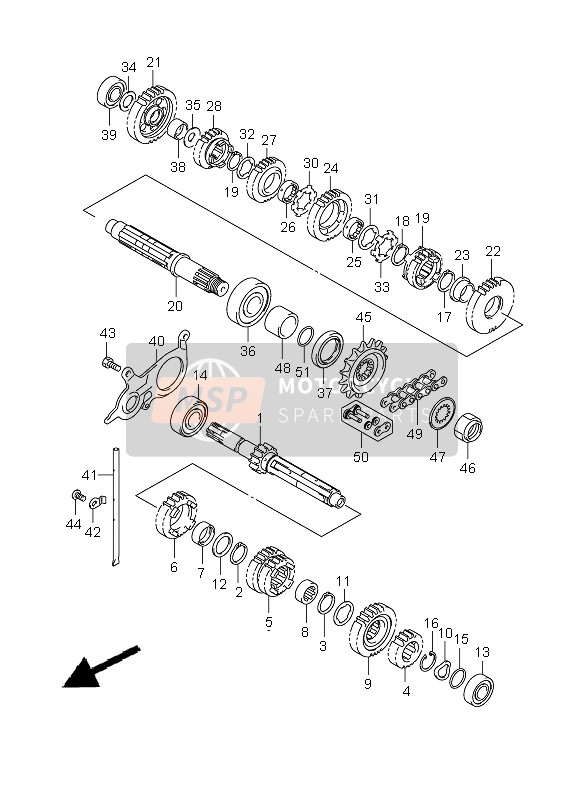 Suzuki SV650S(A) 2010 Trasmissione per un 2010 Suzuki SV650S(A)