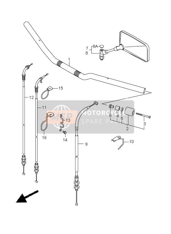 Suzuki SV650S(A) 2010 Handlebar (Without Cowling) for a 2010 Suzuki SV650S(A)