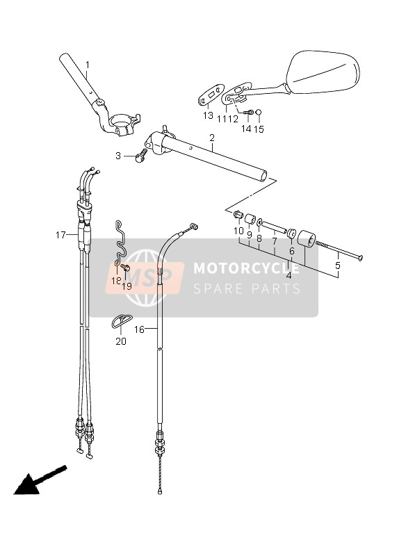 Suzuki SV650S(A) 2010 LENKER (MIT HAUBE) für ein 2010 Suzuki SV650S(A)