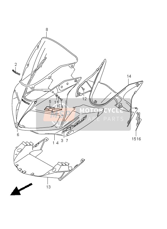 9440117G21YBD, Cowling Assy,Bo, Suzuki, 1