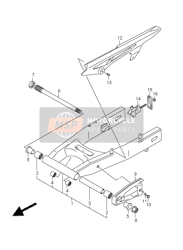 Suzuki SV650S(A) 2010 Brazo oscilante trasero para un 2010 Suzuki SV650S(A)