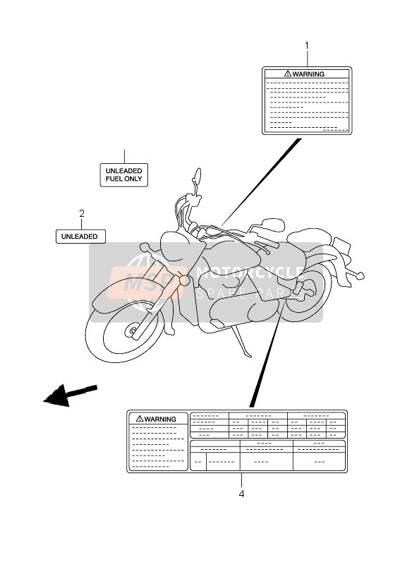 Suzuki C800 (VL800) INTRUDER 2010 Label for a 2010 Suzuki C800 (VL800) INTRUDER