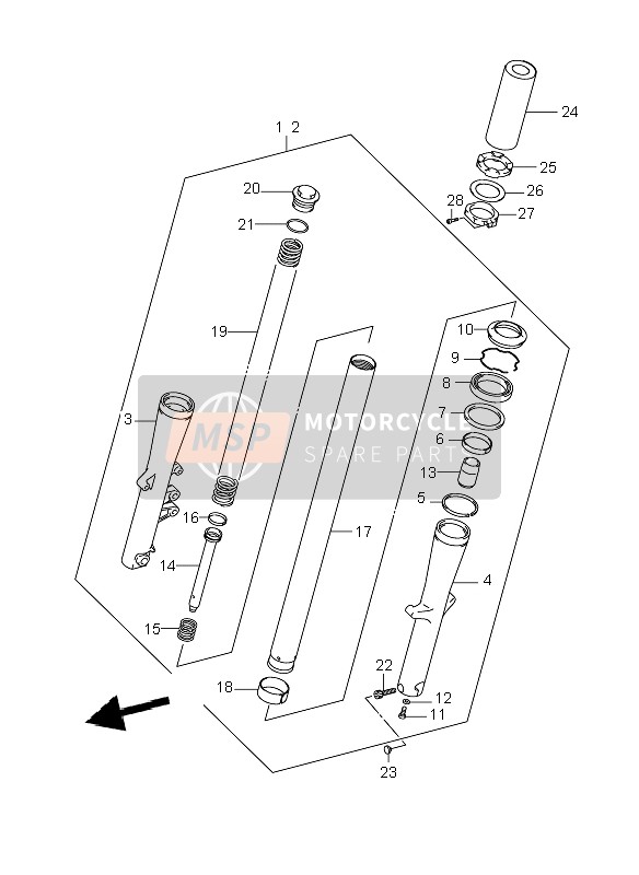 Suzuki C800 (VL800) INTRUDER 2010 Front Damper for a 2010 Suzuki C800 (VL800) INTRUDER