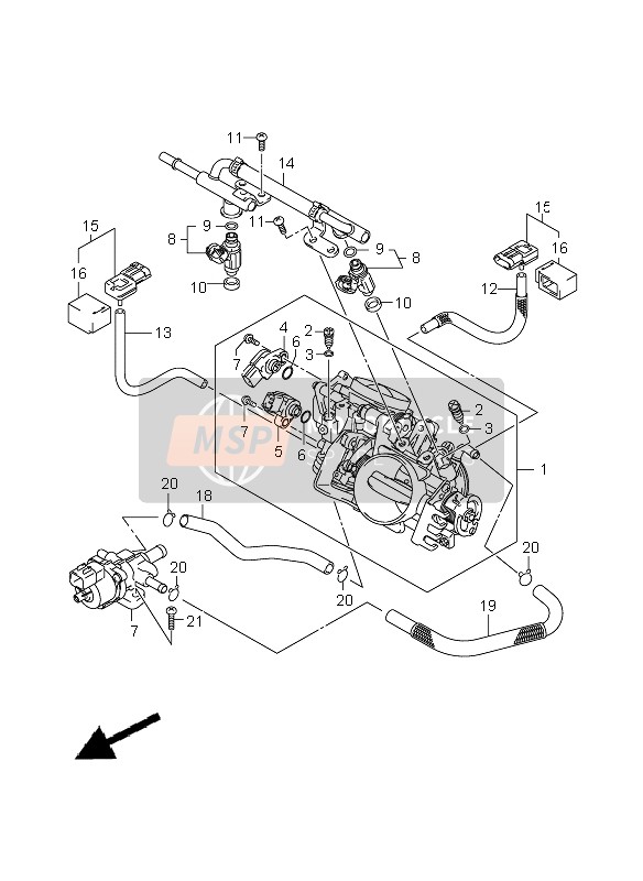 Suzuki C1800R (VLR1800) INTRUDER 2010 Throttle Body for a 2010 Suzuki C1800R (VLR1800) INTRUDER