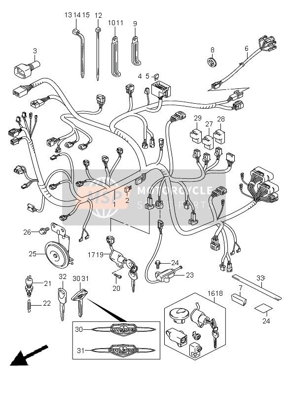 Suzuki C1800R (VLR1800) INTRUDER 2010 Wiring Harness for a 2010 Suzuki C1800R (VLR1800) INTRUDER