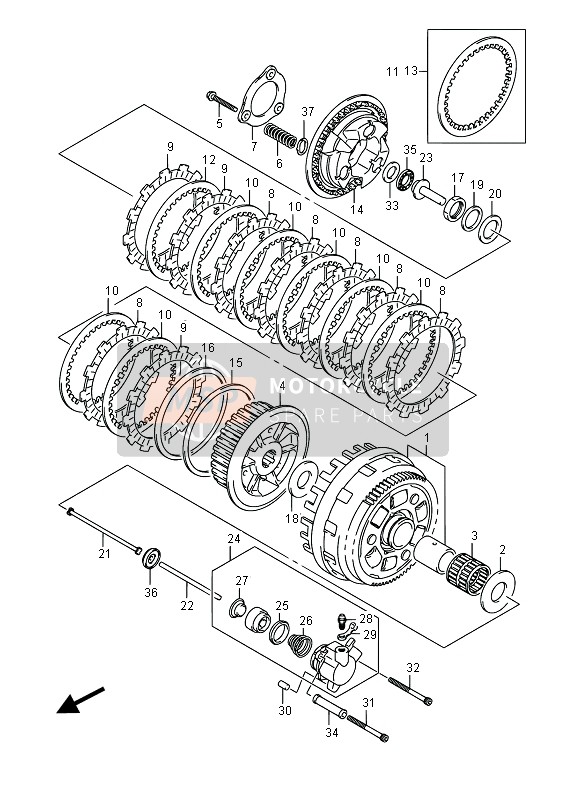 2145124F00, Plate,Clutch Driven(T:2.0), Suzuki, 1