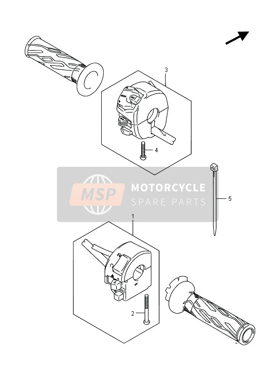 Suzuki DL1000A V-STROM 2015 Commutateur de poignée pour un 2015 Suzuki DL1000A V-STROM