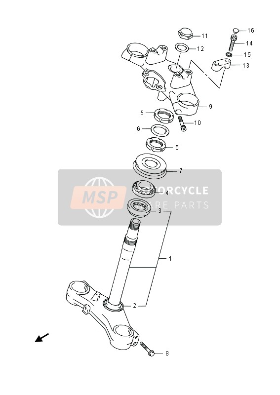 Suzuki DL650A V-STROM 2014 Steering Stem for a 2014 Suzuki DL650A V-STROM