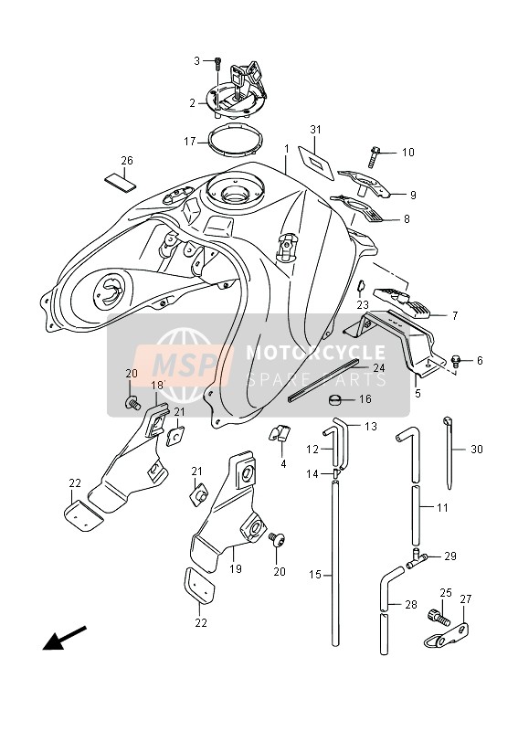 4410031J11YYG, Tank, Fuel (Red), Suzuki, 0