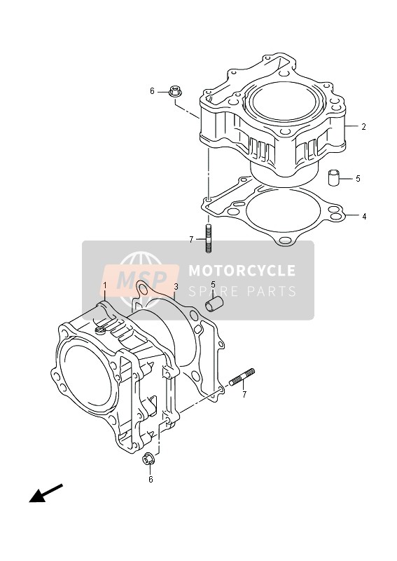 Suzuki DL650A V-STROM 2015 Cilinder voor een 2015 Suzuki DL650A V-STROM