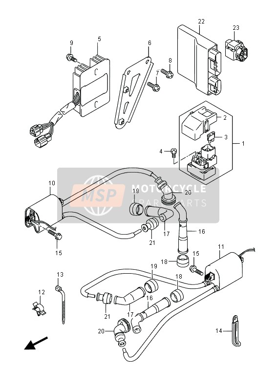 Suzuki DL650A V-STROM 2015 Électrique (DL650A) pour un 2015 Suzuki DL650A V-STROM