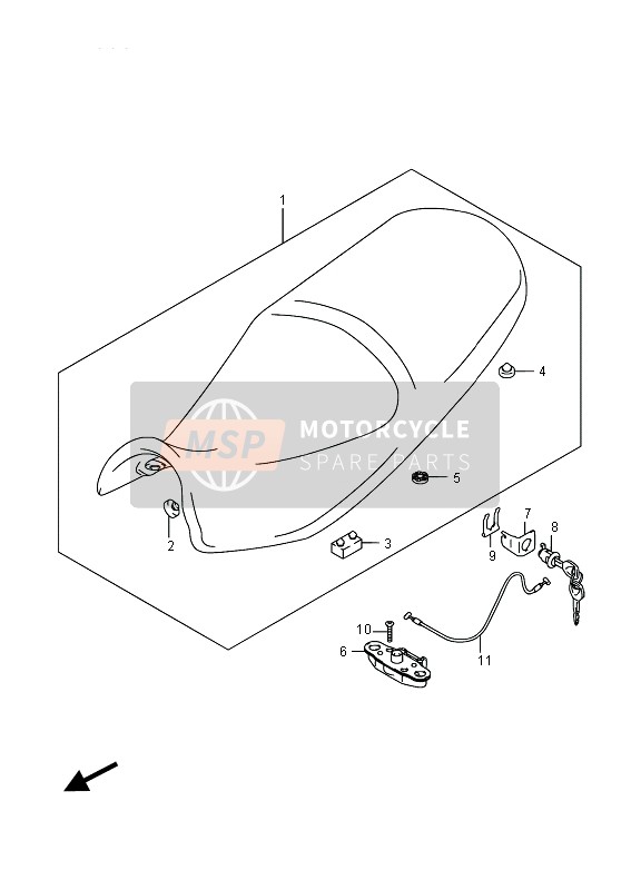 Suzuki DL650A V-STROM 2015 Zadel voor een 2015 Suzuki DL650A V-STROM