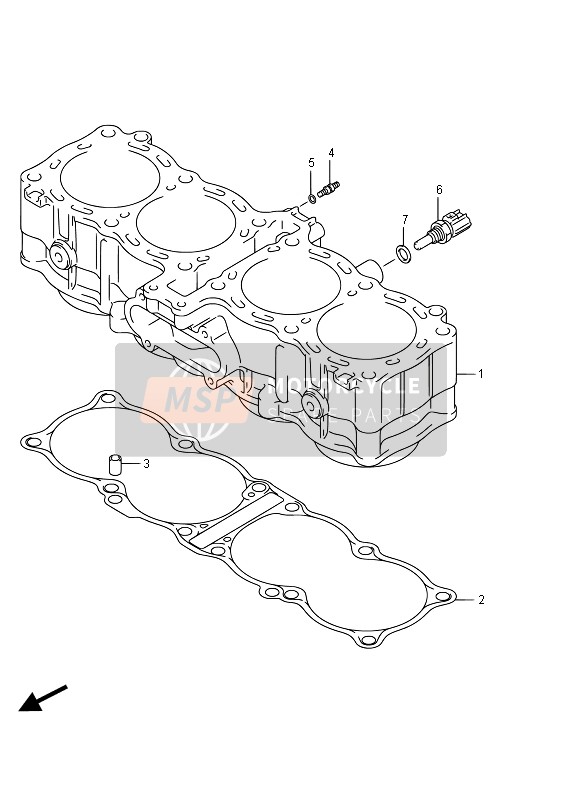 Suzuki GSF1250SA BANDIT 2015 Cylindre pour un 2015 Suzuki GSF1250SA BANDIT