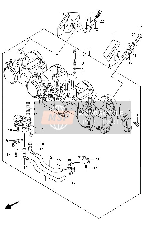 Suzuki GSF1250SA BANDIT 2015 Corps de papillon pour un 2015 Suzuki GSF1250SA BANDIT