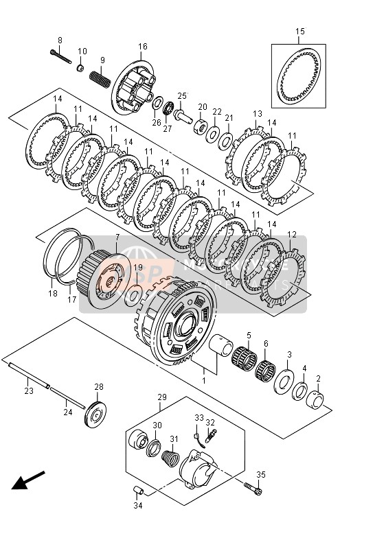 Suzuki GSF1250SA BANDIT 2015 Embrayage pour un 2015 Suzuki GSF1250SA BANDIT