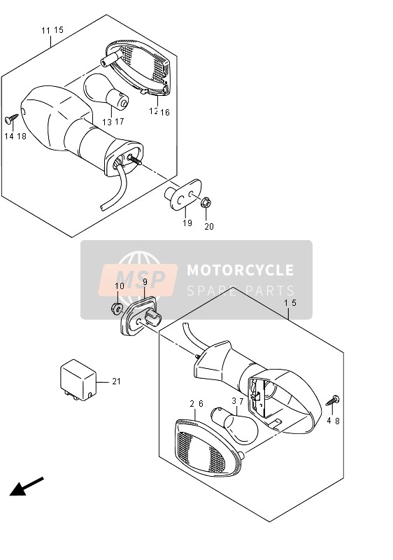 Suzuki GSF1250SA BANDIT 2015 BLINKER für ein 2015 Suzuki GSF1250SA BANDIT