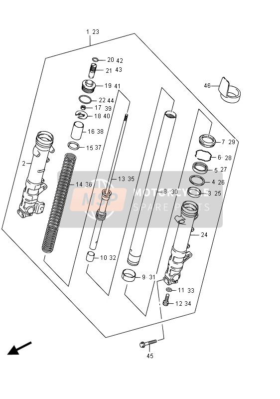 Suzuki GSF1250SA BANDIT 2015 Front Fork Damper for a 2015 Suzuki GSF1250SA BANDIT