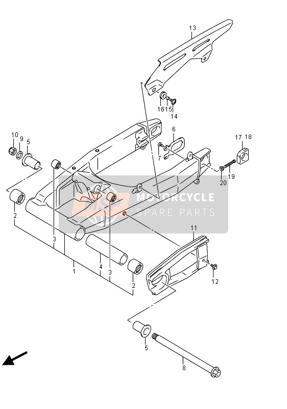 Suzuki GSF1250SA BANDIT 2015 Rear Swing Arm for a 2015 Suzuki GSF1250SA BANDIT