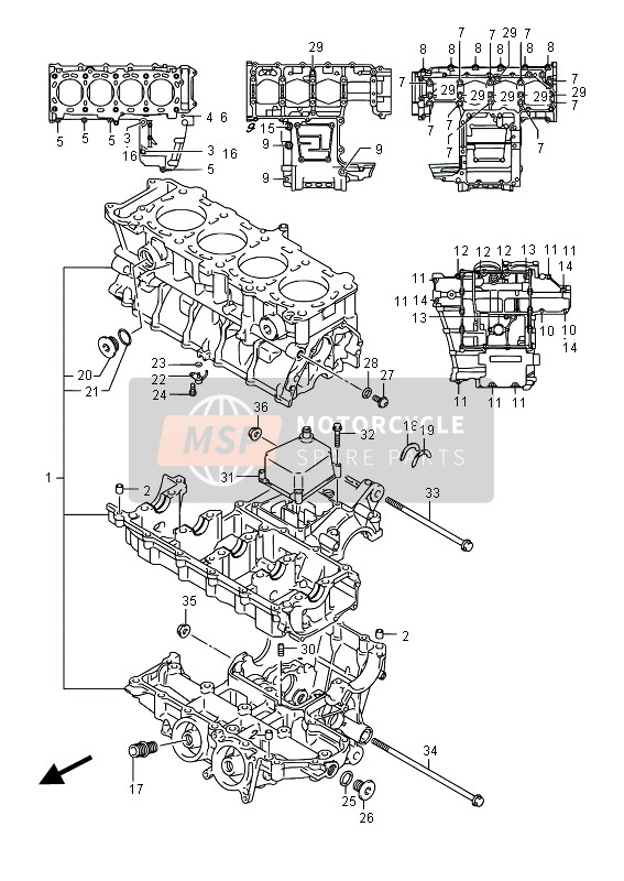 Suzuki GSR750(A) 2015 Crankcase for a 2015 Suzuki GSR750(A)