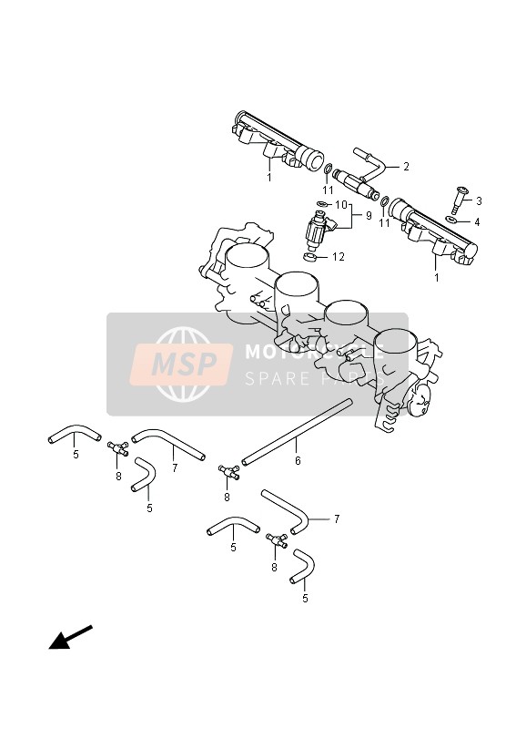 Suzuki GSR750(A) 2015 Throttle Body Hose & Joint for a 2015 Suzuki GSR750(A)