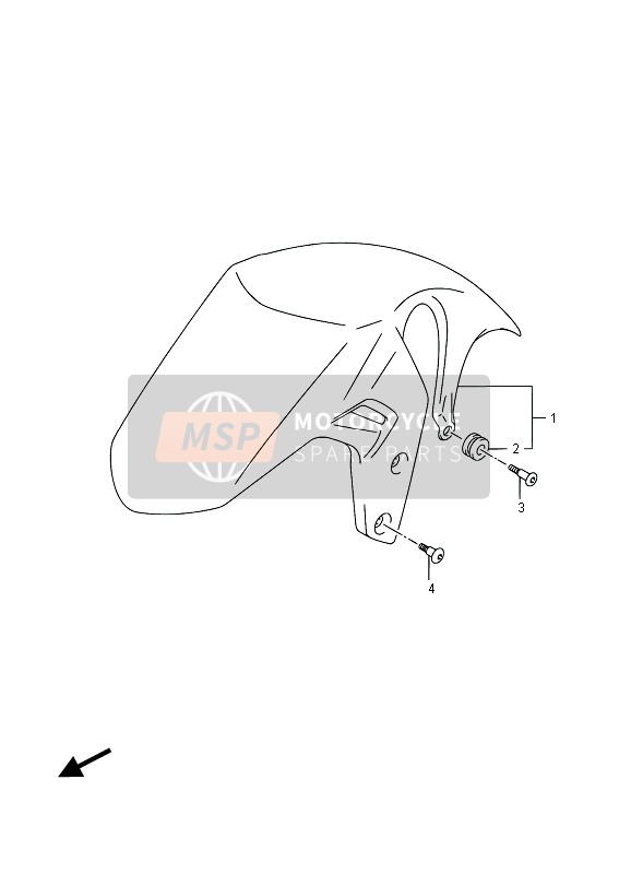 Suzuki GSR750(A) 2015 Garde-boue avant (GSR750A) pour un 2015 Suzuki GSR750(A)