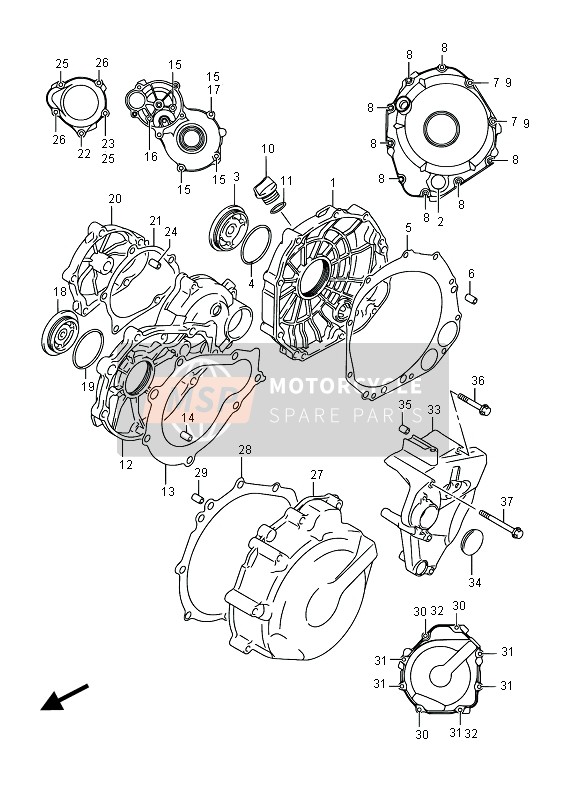 Suzuki GSR750Z(A) 2015 KURBELGEHÄUSEABDECKUNG für ein 2015 Suzuki GSR750Z(A)