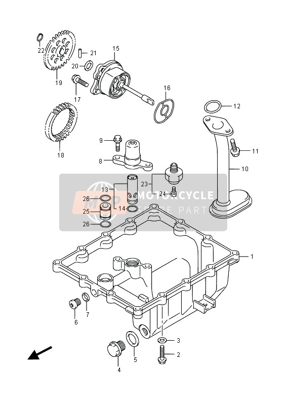 Suzuki GSR750Z(A) 2015 Oil Pan & Oil Pump for a 2015 Suzuki GSR750Z(A)