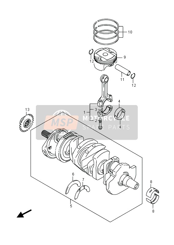 Suzuki GSR750Z(A) 2015 Albero motore per un 2015 Suzuki GSR750Z(A)