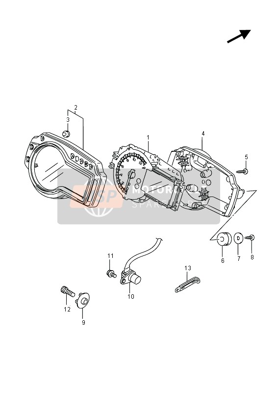 Suzuki GSR750Z(A) 2015 Snelheidsmeter (GSR750ZA) voor een 2015 Suzuki GSR750Z(A)