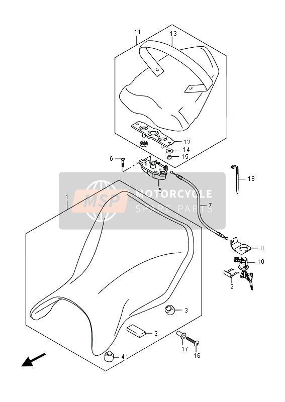 Suzuki GSR750Z(A) 2015 Asiento para un 2015 Suzuki GSR750Z(A)