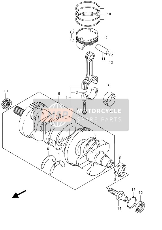 Suzuki GSX-R1000 2015 Crankshaft for a 2015 Suzuki GSX-R1000