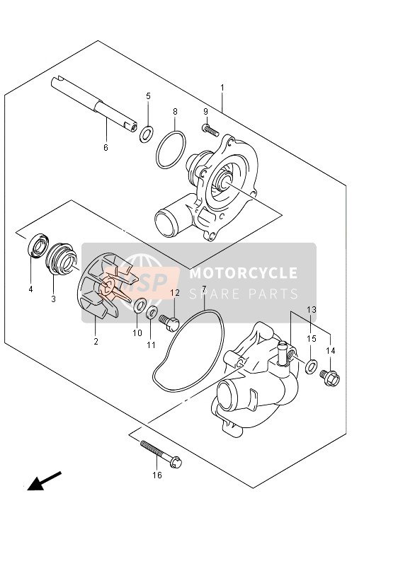 Suzuki GSX-R1000 2015 Pompa dell'acqua per un 2015 Suzuki GSX-R1000