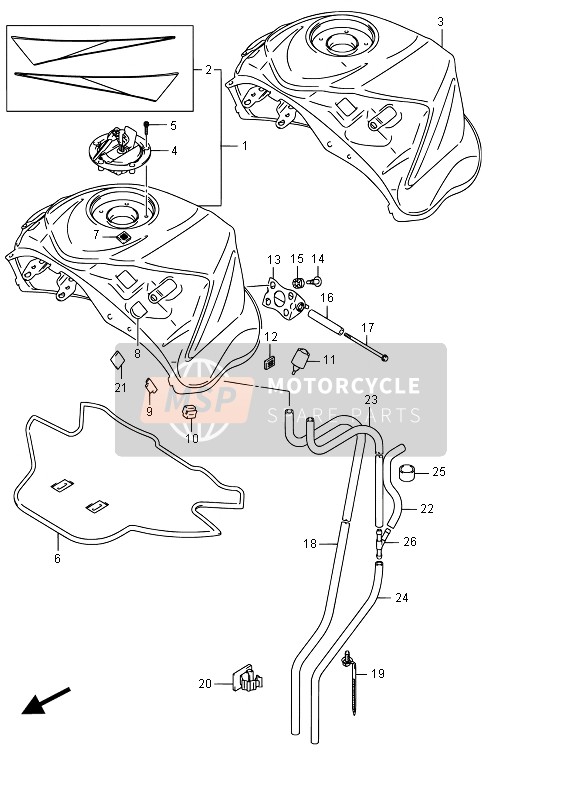 Suzuki GSX-R1000 2015 TANK (GSX-R1000) für ein 2015 Suzuki GSX-R1000