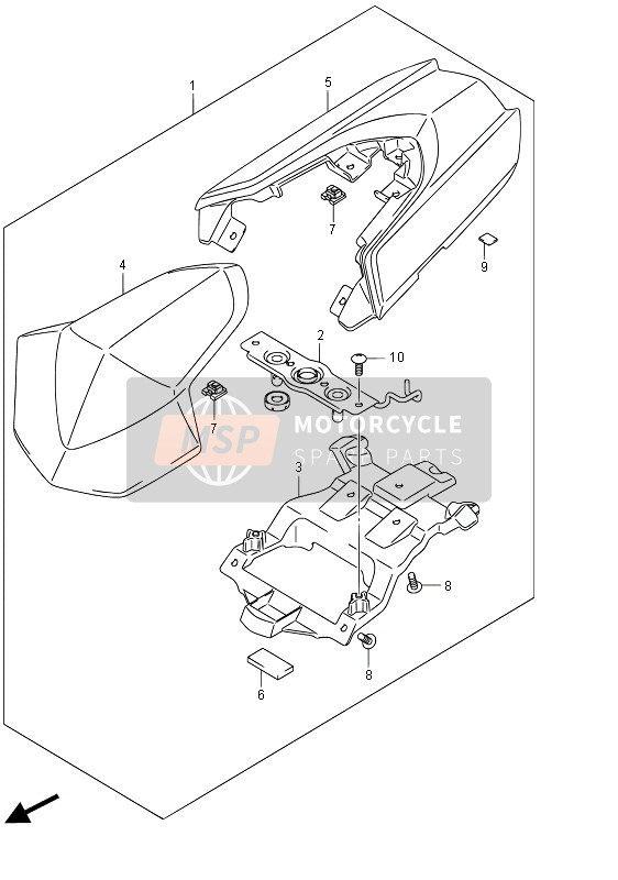 Suzuki GSX-R1000 2015 Seat Tail Box (Optional) for a 2015 Suzuki GSX-R1000