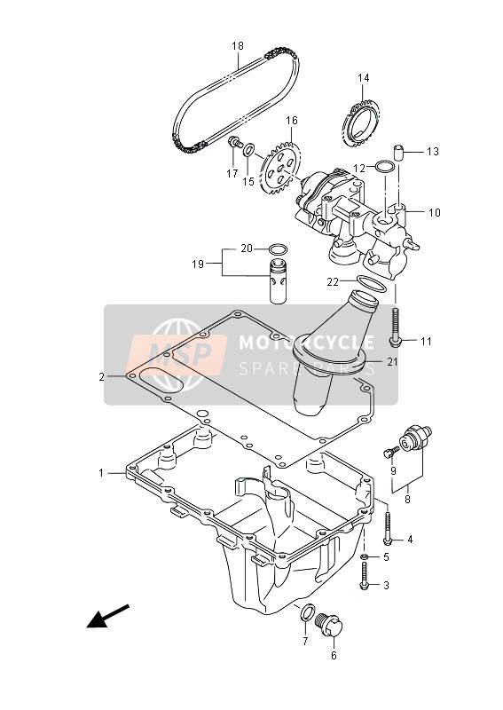 Suzuki GSX-R600 2015 Oil Pan & Oil Pump for a 2015 Suzuki GSX-R600