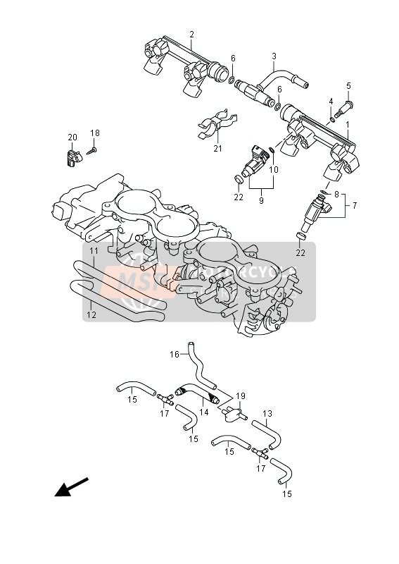 Suzuki GSX-R600 2015 Throttle Body Hose & Joint (GSX-R600) for a 2015 Suzuki GSX-R600