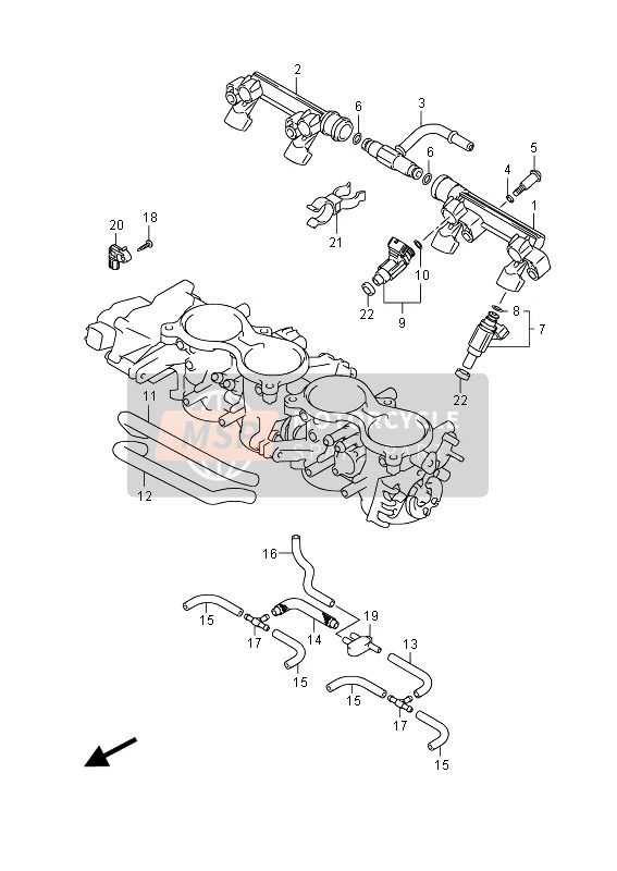 Suzuki GSX-R600 2015 Throttle Body Hose & Joint (GSX-R600UF) for a 2015 Suzuki GSX-R600