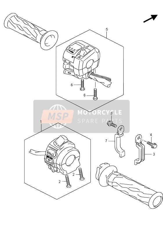 Suzuki GSX-R600 2015 Interruptor de manija para un 2015 Suzuki GSX-R600