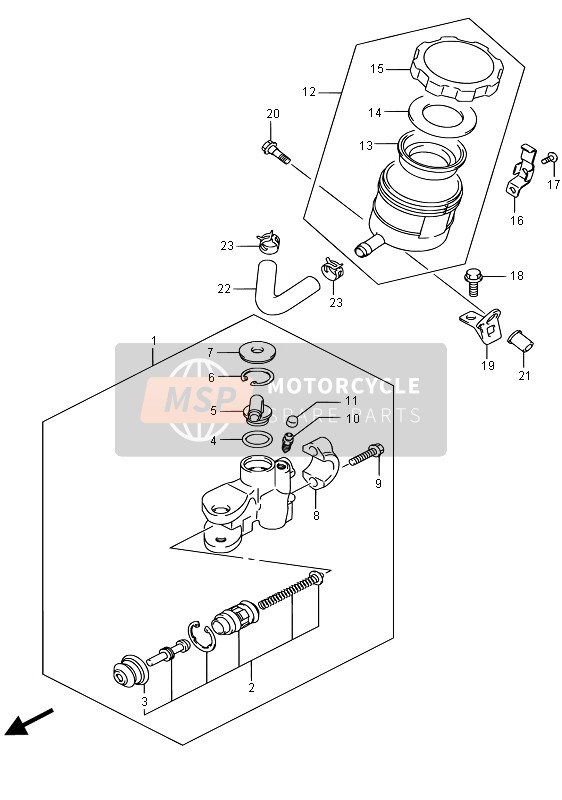 Suzuki GSX-R600 2015 Front Master Cylinder for a 2015 Suzuki GSX-R600